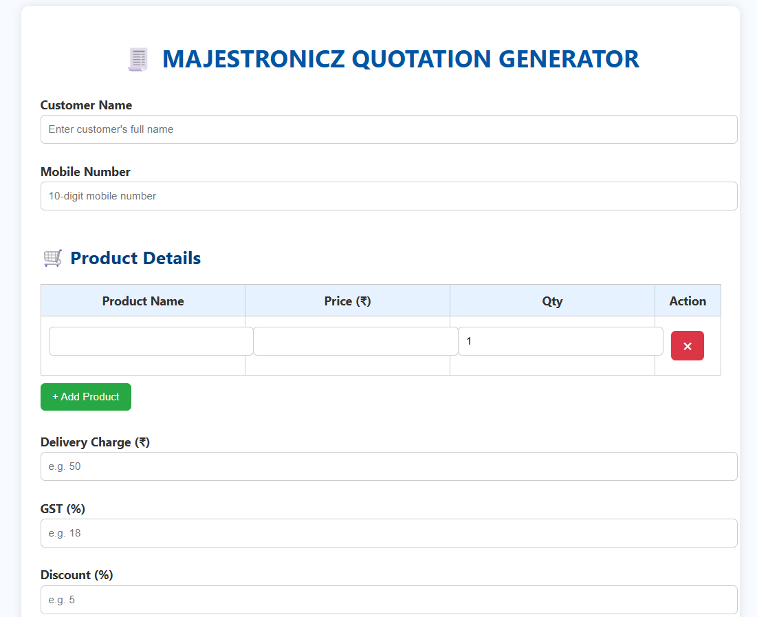 Quotation Generator Application